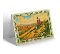 CHRISTMAS CARD - Rochdale. Dialect Writers Memorial The Park - Vintage Art Style