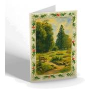 CHRISTMAS CARD - Rougemont Castle Grounds, Exeter (a) - Vintage Art Style