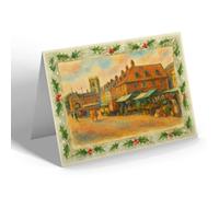CHRISTMAS CARD - Saturday Market, Beverley - Vintage Art Style