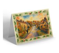 CHRISTMAS CARD - Sea Side Place, Aberdour - Vintage Art Style