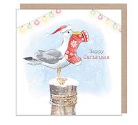 Christmas Card Seagull with Stocking - Paper Shed Illustrated Cute Xmas Design