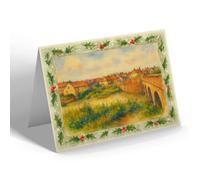 CHRISTMAS CARD - Shipston-on-Stour from The Bridge - Vintage Art Style