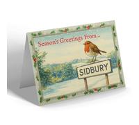 CHRISTMAS CARD - Sidbury - A Glimpse of the Hare & Hounds - Vintage Design