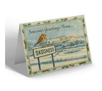 CHRISTMAS CARD - Skegness - Gardens & Embassy - Vintage Design