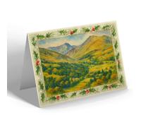 CHRISTMAS CARD - Snowdon from the Gwynant Valley - Vintage Art Style