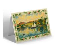 CHRISTMAS CARD - South Shields. The Lake, South Marine Park - Vintage Art Style
