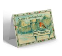 CHRISTMAS CARD - Southampton - Arundel Tower & Forty Steps - Vintage Design
