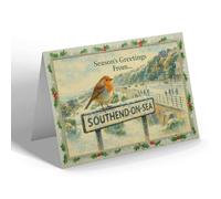 CHRISTMAS CARD - Southend-On-Sea - Esplanade & Sunken Gardens - Vintage Design