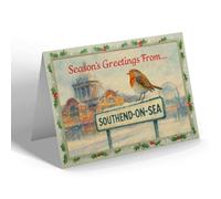 CHRISTMAS CARD - Southend-On-Sea - Kursaal - Vintage Design