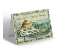 CHRISTMAS CARD - Southend-On-Sea - Pier - Vintage Design