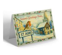 CHRISTMAS CARD - St. Agnes - Church & New Lych Gate - Vintage Design