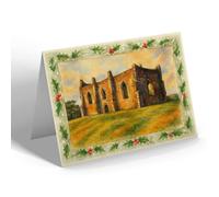 CHRISTMAS CARD - St Catherine's Chapel, Guildford - Vintage Art Style