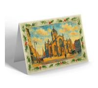 CHRISTMAS CARD - St Giles Cathedral, Edinburgh (e) - Vintage Art Style