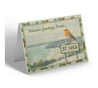CHRISTMAS CARD - St. Ives - Carbis Bay - Vintage Design