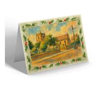 CHRISTMAS CARD - St John's Parish Church, Worcester - Vintage Art Style