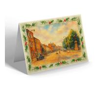 CHRISTMAS CARD - St Peter's Hill, Grantham - Vintage Art Style