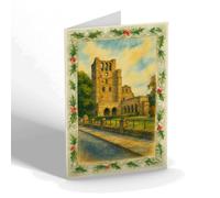 CHRISTMAS CARD - The Abbey & Cloisters, Kelso - Vintage Art Style