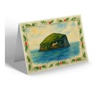 CHRISTMAS CARD - The Bass Rock, North Berwick - Vintage Art Style