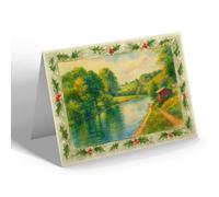 CHRISTMAS CARD The Bathing Pool, River Wenning High Bentham - Vintage Art Style