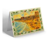 CHRISTMAS CARD - The Beach, Lowestoft - Vintage Art Style