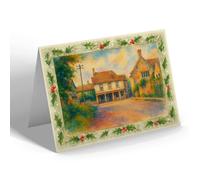 CHRISTMAS CARD - The Bear Inn, Bisley, Nr. Stroud - Vintage Art Style