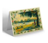 CHRISTMAS CARD - The Boating Lake, Billing Aquadrome - Vintage Art Style