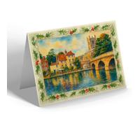 CHRISTMAS CARD - The Bridge, Henley-on-Thames - Vintage Art Style