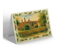CHRISTMAS CARD - The Butts Farm, Broadwas - Vintage Art Style