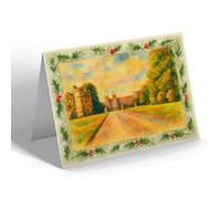 CHRISTMAS CARD - The Castle from the Long Walk, Windsor - Vintage Art Style