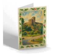 CHRISTMAS CARD - The Castle Walls & Keep, Exeter - Vintage Art Style
