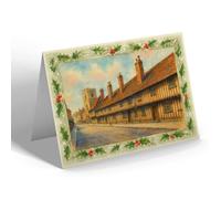 CHRISTMAS CARD - The Grammar School, Stratford-upon-Avon - Vintage Art Style