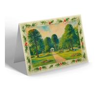 CHRISTMAS CARD - The Great Formal Garden, Sewerby Park - Vintage Art Style