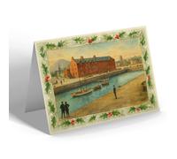 CHRISTMAS CARD - The Harbour, North Berwick (c) - Vintage Art Style