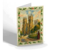 CHRISTMAS CARD - The Minster, York (a) - Vintage Art Style