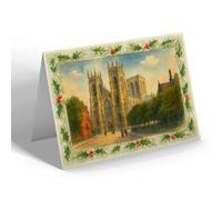 CHRISTMAS CARD - The Minster, York (b) - Vintage Art Style