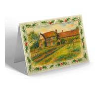 CHRISTMAS CARD - The Moat House, Hampton in Arden - Vintage Art Style