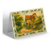 CHRISTMAS CARD - The Old Prison House, Shere - Vintage Art Style