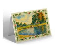 CHRISTMAS CARD - The Pond, Harpenden - Vintage Art Style
