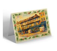 CHRISTMAS CARD - The Red Lion Hotel, Colchester - Vintage Art Style