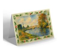 CHRISTMAS CARD - The River Test, Stockbridge (b) - Vintage Art Style