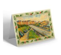 CHRISTMAS CARD - The Spa & Marine Parade, Bridlington - Vintage Art Style