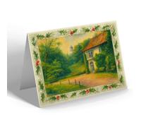 CHRISTMAS CARD - The Sparrows Nest & Lighthouse, Lowestoft - Vintage Art Style