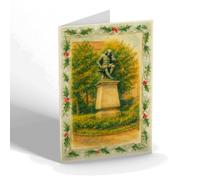 CHRISTMAS CARD - The Statue of Sir Thomas Browne, Norwich - Vintage Art Style