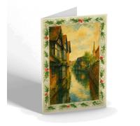 CHRISTMAS CARD - The Weaver's House, Canterbury - Vintage Art Style