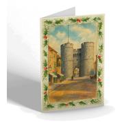 CHRISTMAS CARD - The Westgate, Canterbury (c) - Vintage Art Style