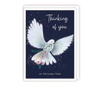 Christmas Card Thinking of You Sympathy Dove - Stylish Illustrated Xmas Card