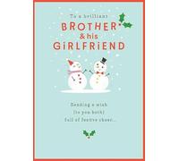 Christmas Card, To a Brilliant Brother & Girlfriend - 9 x 6 inches - Piccadilly Greetings