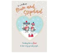 Christmas Card, To a Brilliant Mum & Stepdad - 9 x 6 inches - Piccadilly Greetings