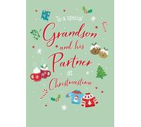 Christmas Card, To a Special Grandson & Partner - 9 x 6 inches - Piccadilly Greetings