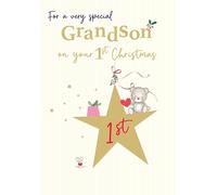 Christmas Card, To a Very Special Grandson on Your 1st Christmas - 9 x 6 inches - Piccadilly Greetings